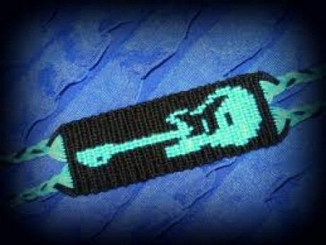 Náramok-tyrkysová gitara